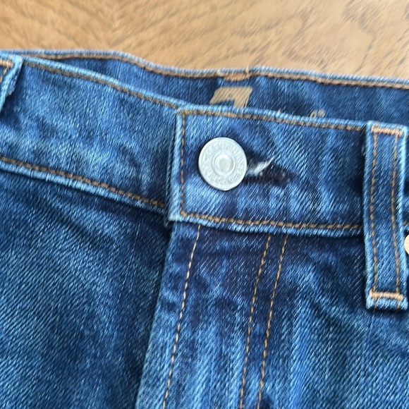 Seven For All Mankind Rich Coastal Blue Wash Denim Cutoff Shorts Size 26 - Picture 8 of 9